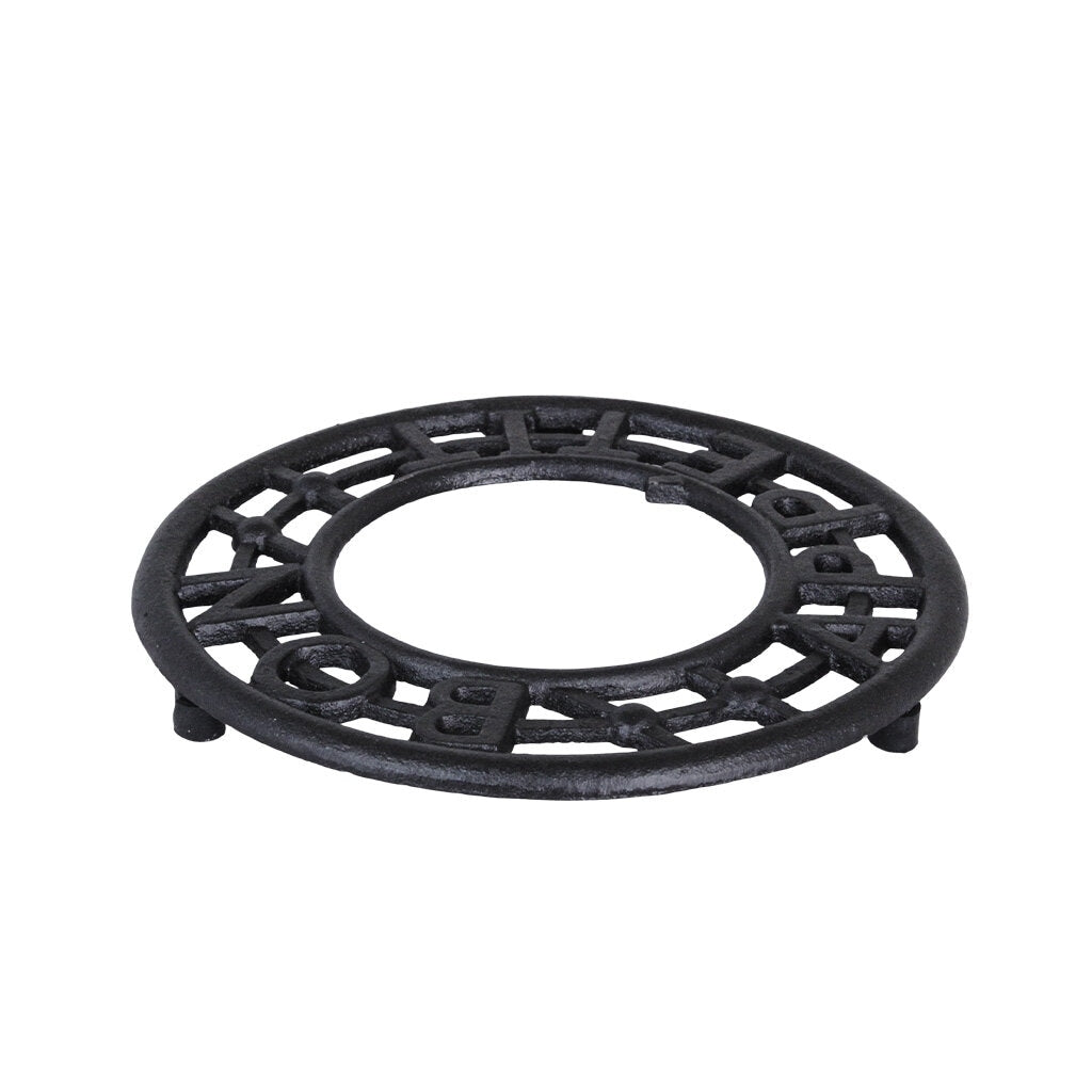 Dessous de plat rond en fonte noire – motif "Bon Appétit"
