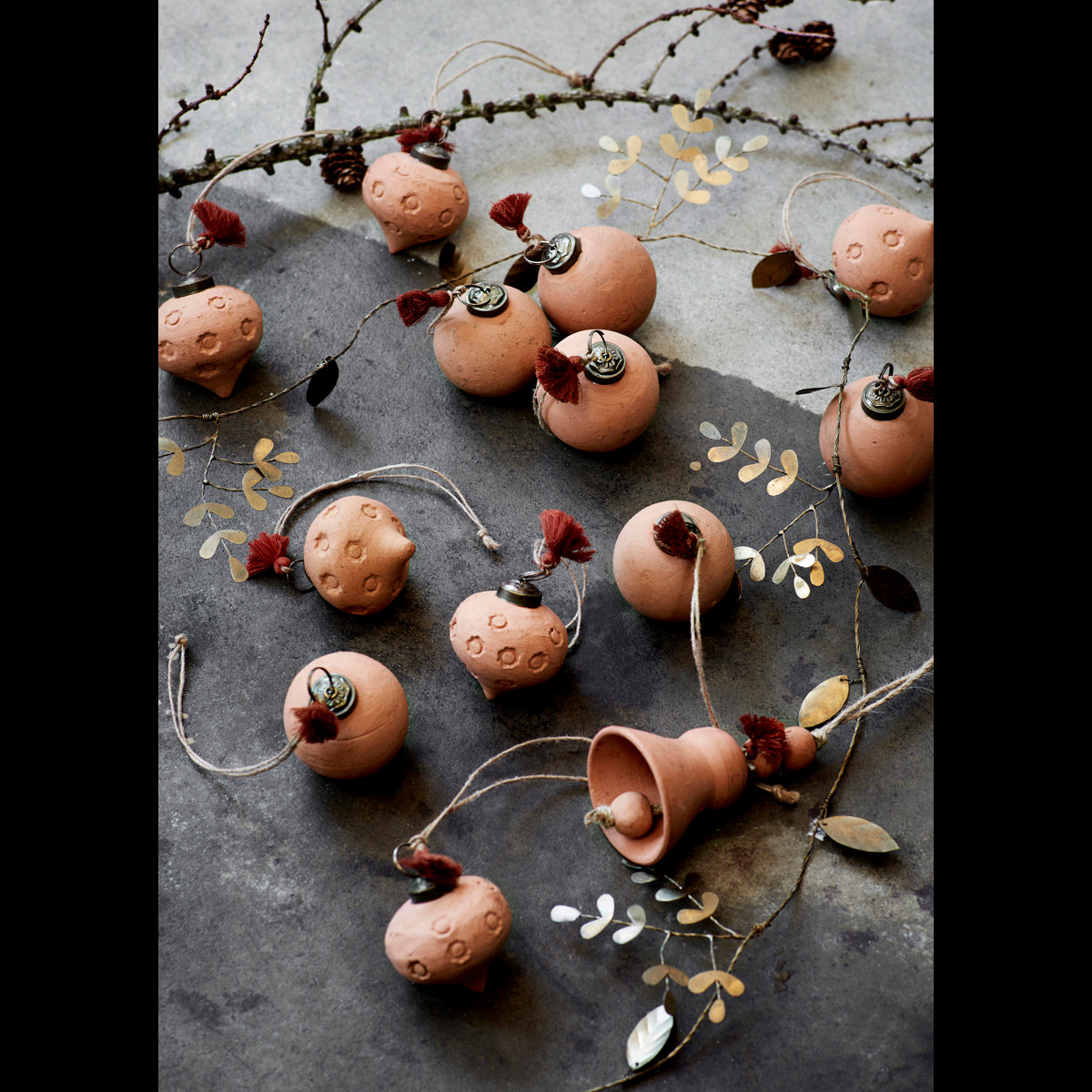 Suspension boule en terre cuite – Lot de 2