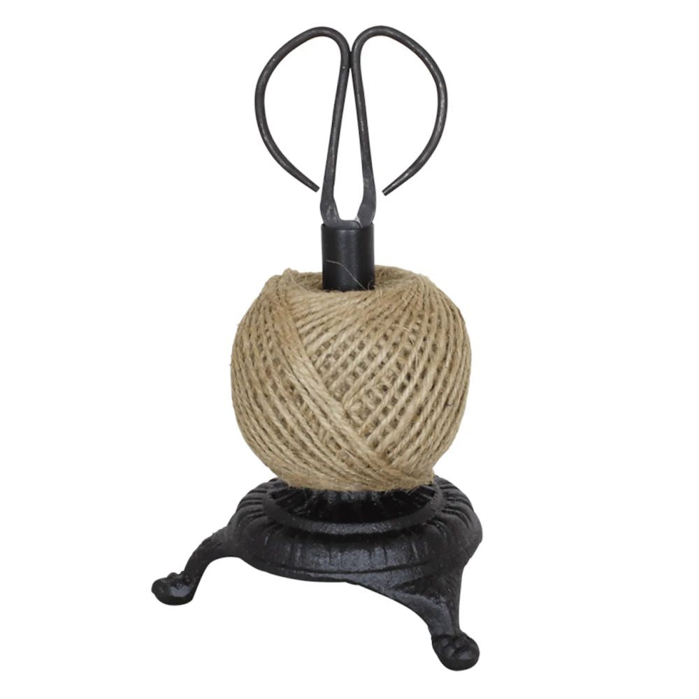 Dévidoir en fonte avec ciseaux – avec ficelle de jute