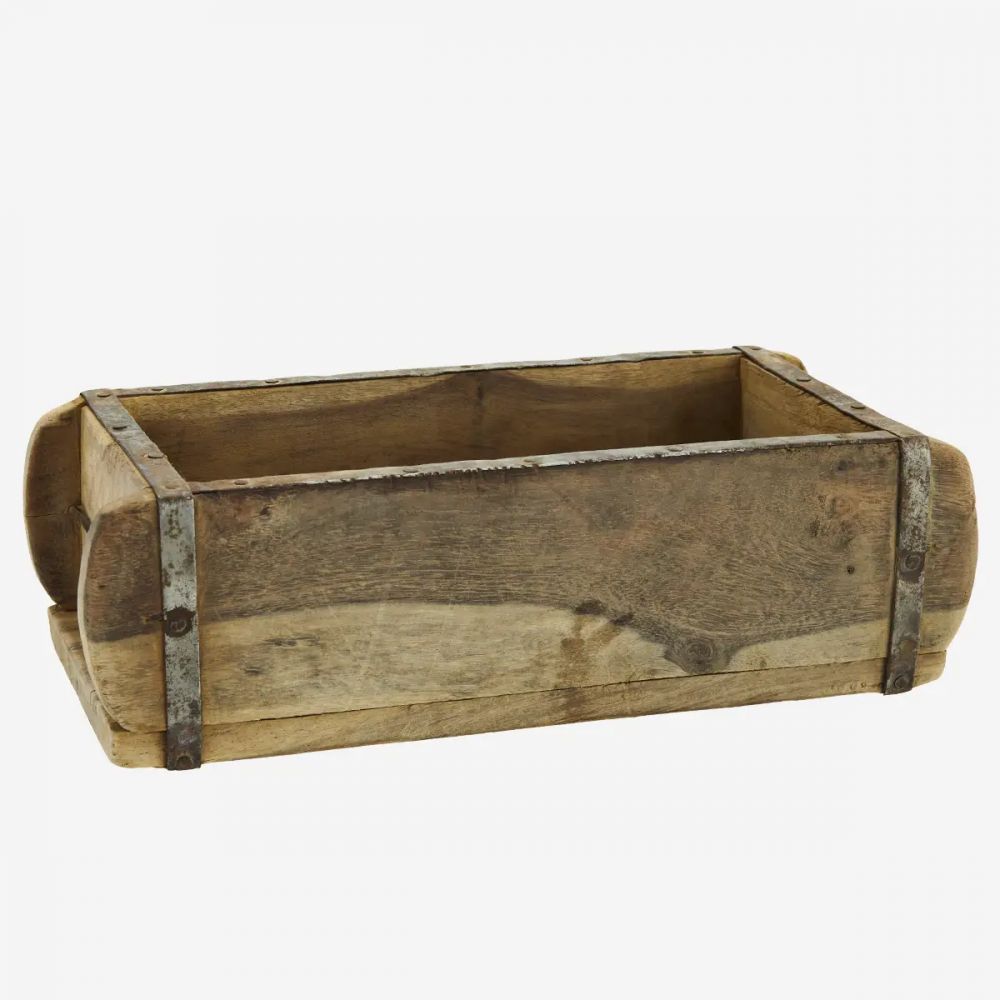 Ancien moule à briques indien en bois recyclé