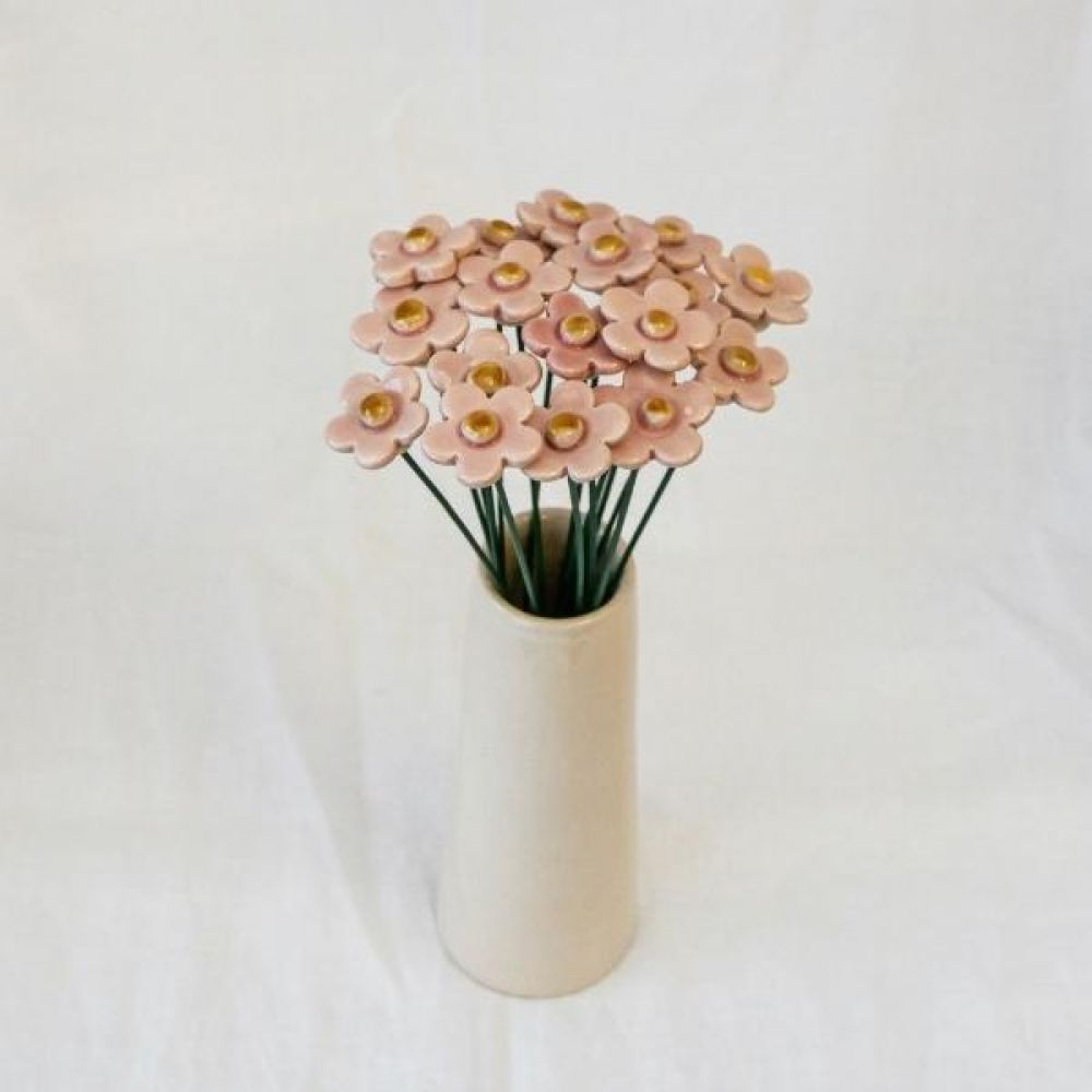 Fleur fraisier Ø 2,5 cm Rose en céramique