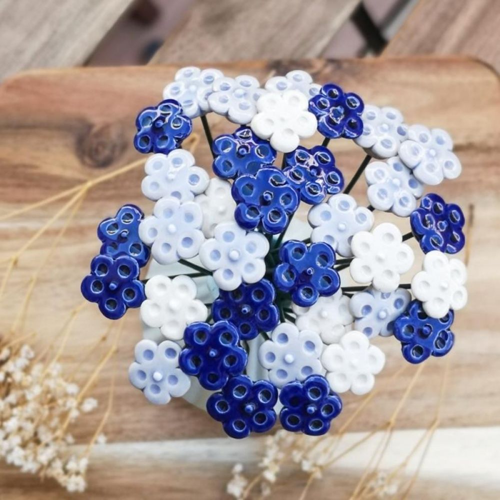 Myosotis Ø1,5cm Bleu foncé en céramique