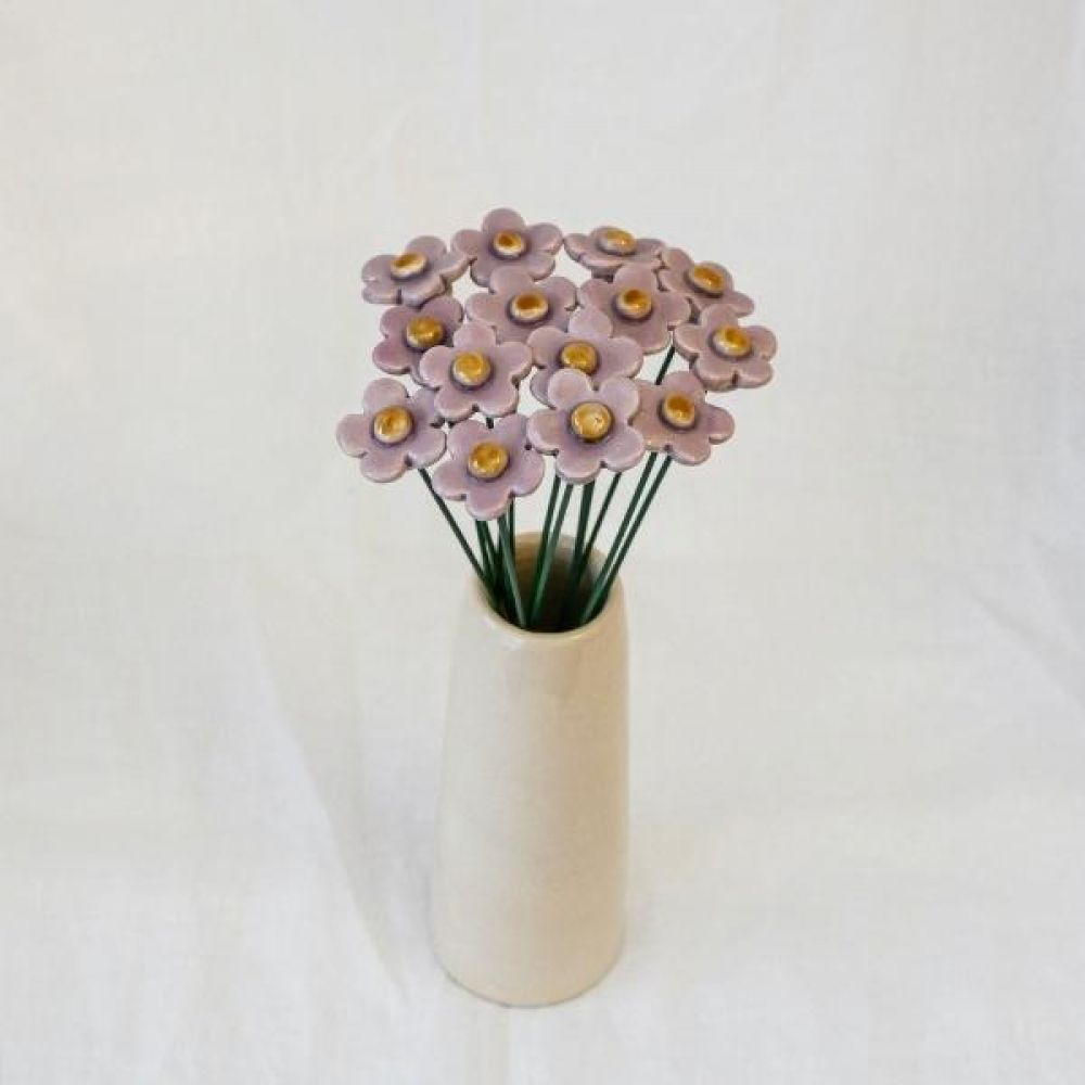 Fleur fraisier Ø 2,5 cm Pourpre en céramique