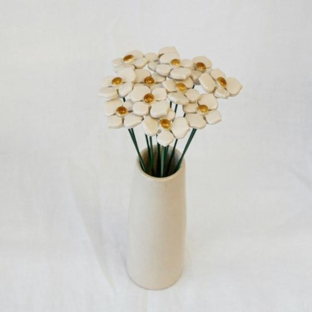 Hortensia Blanc en céramique