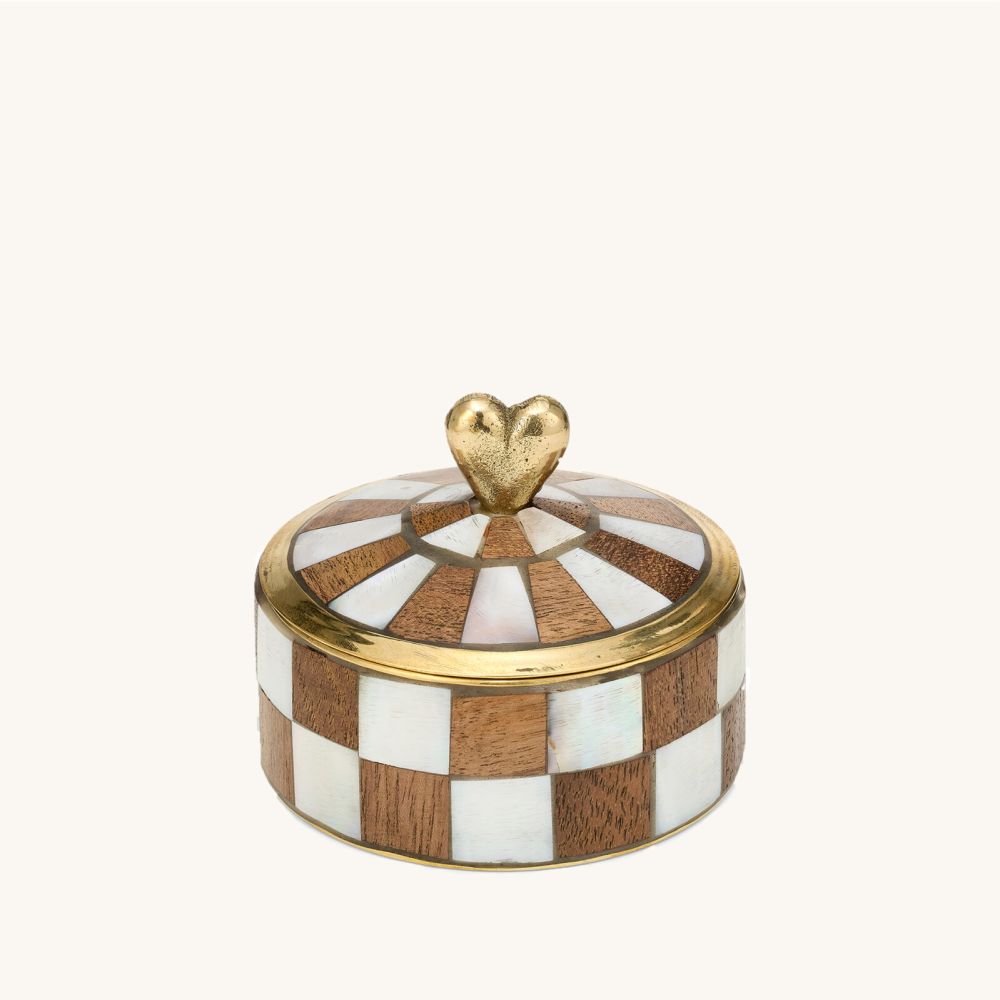 Boîte de Cirque à Cœur Woody damier marron