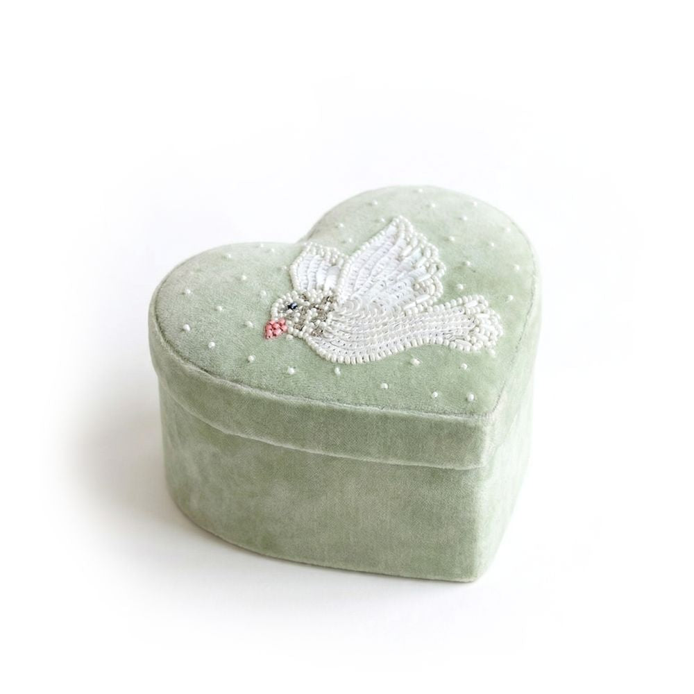 Boîte Colombe en velours vert
