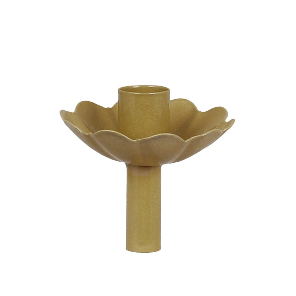 Bougeoir pour bouteille jaune