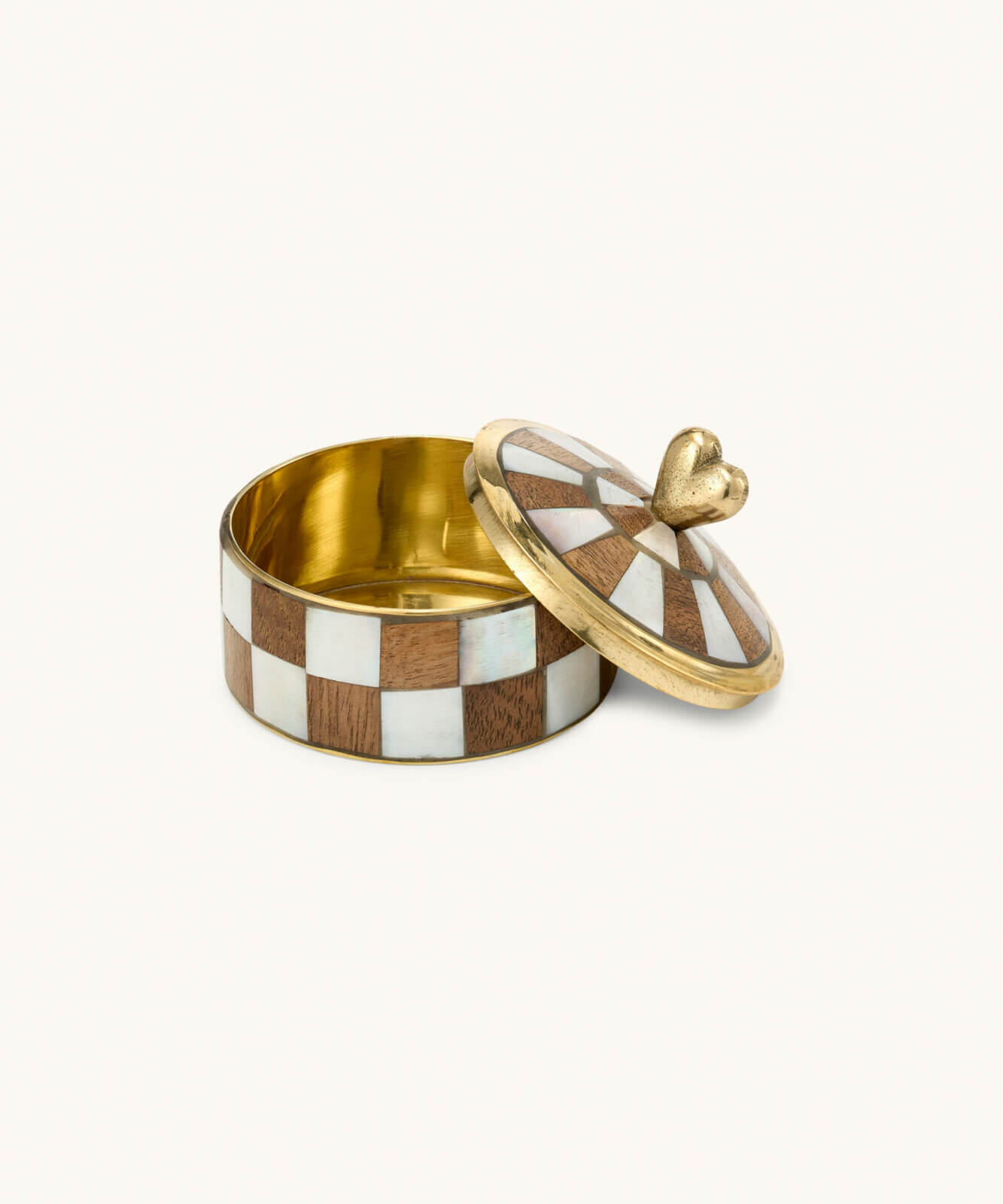 Boîte de Cirque à Cœur Woody damier marron