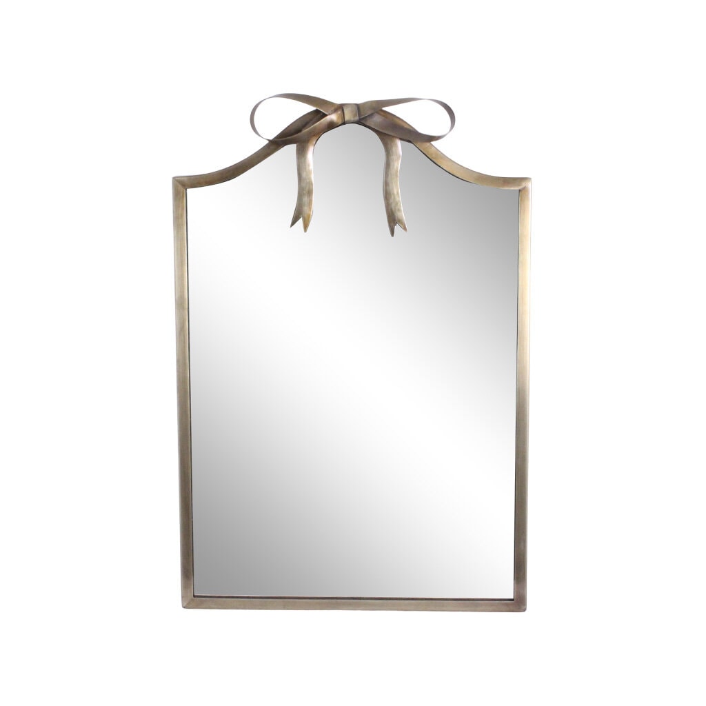 Miroir mural avec rosette – finition laiton