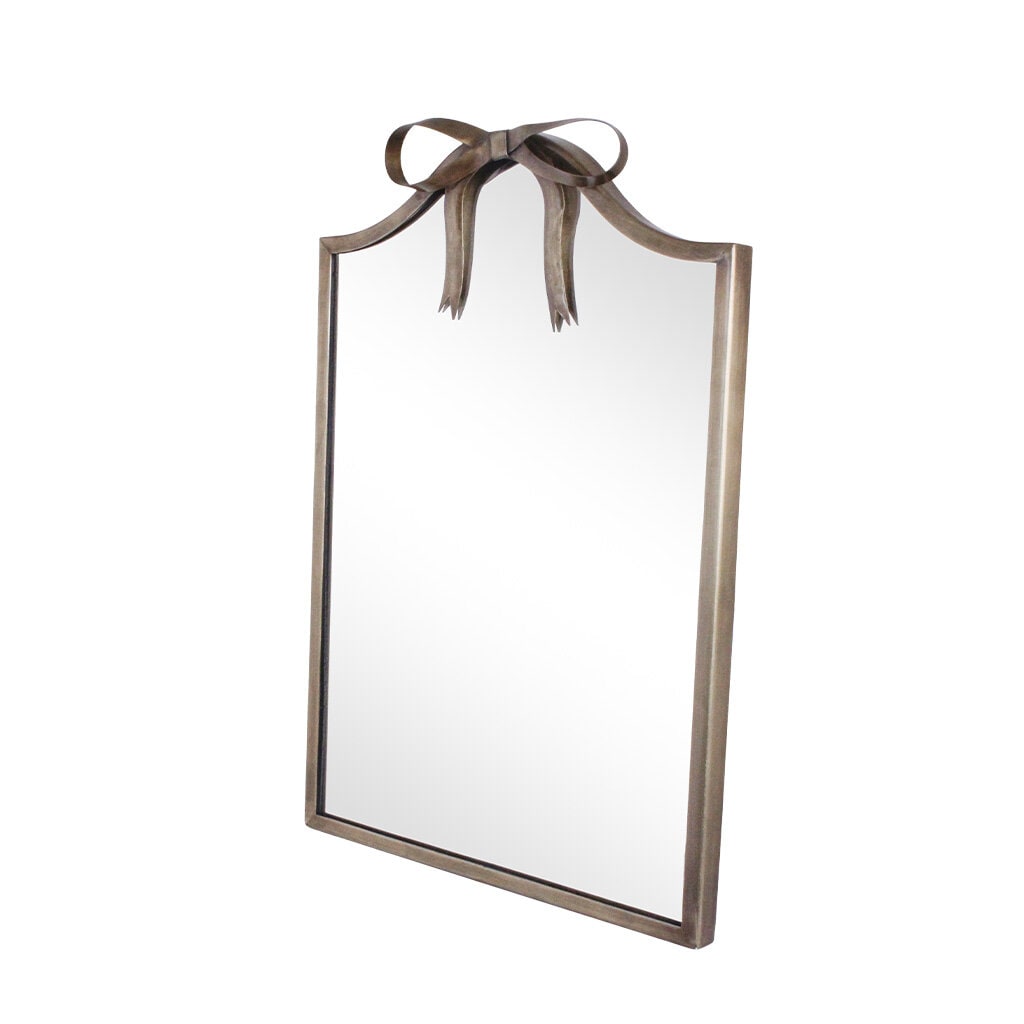Miroir mural avec rosette – finition laiton