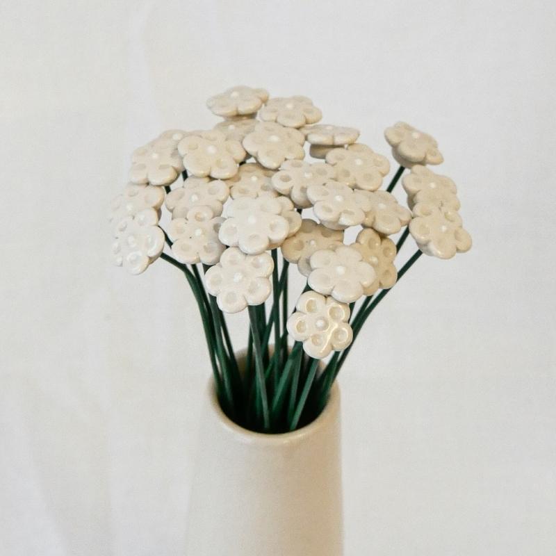 Myosotis Ø1,5cm Blanc en céramique