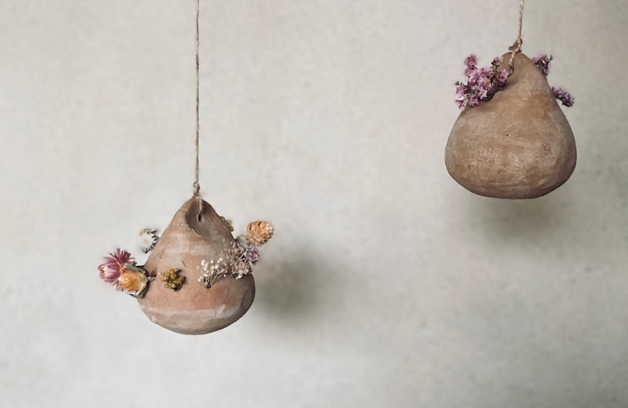 Flower Satellite – Boule fleur en terre cuite GM