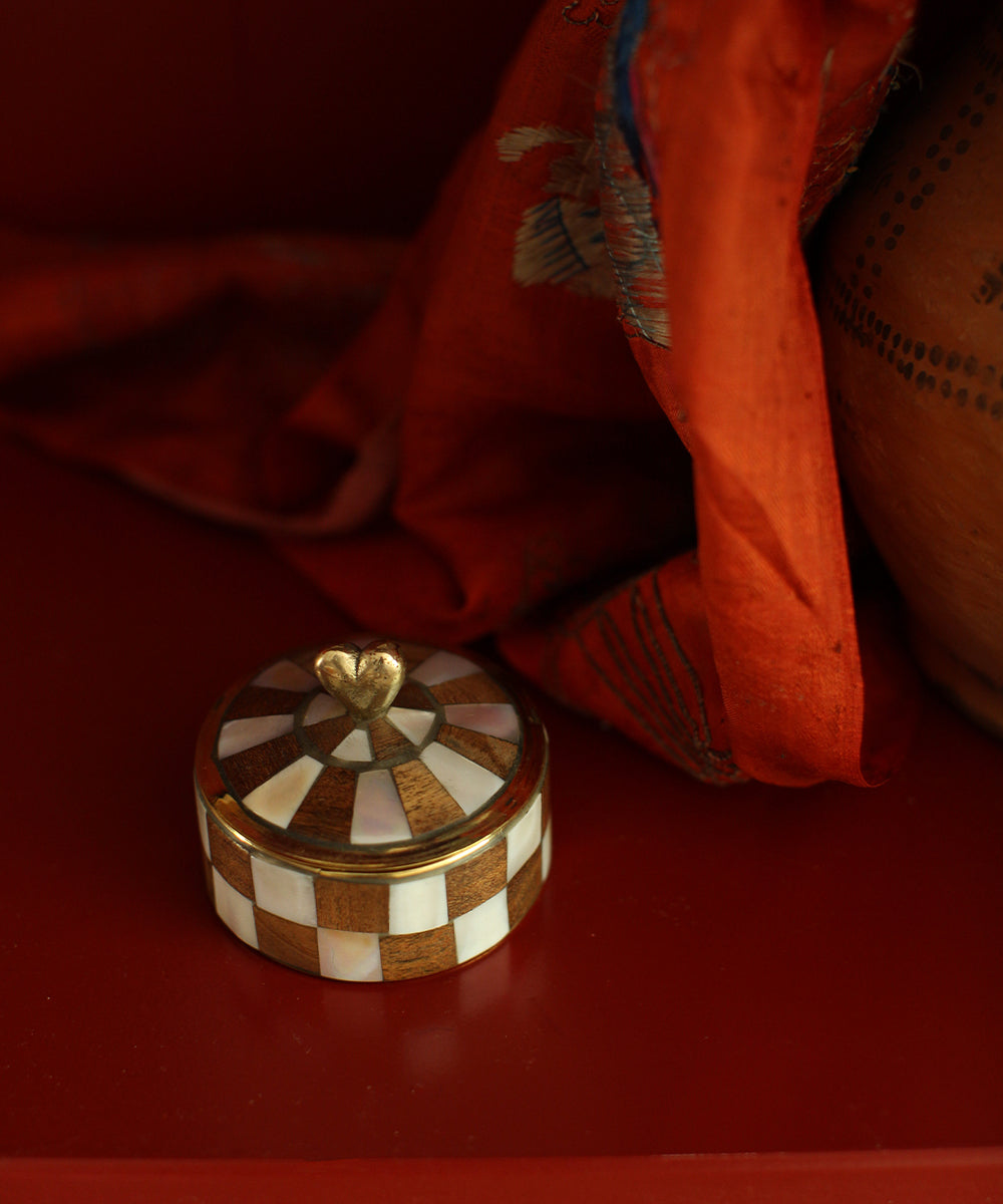 Boîte de Cirque à Cœur Woody damier marron