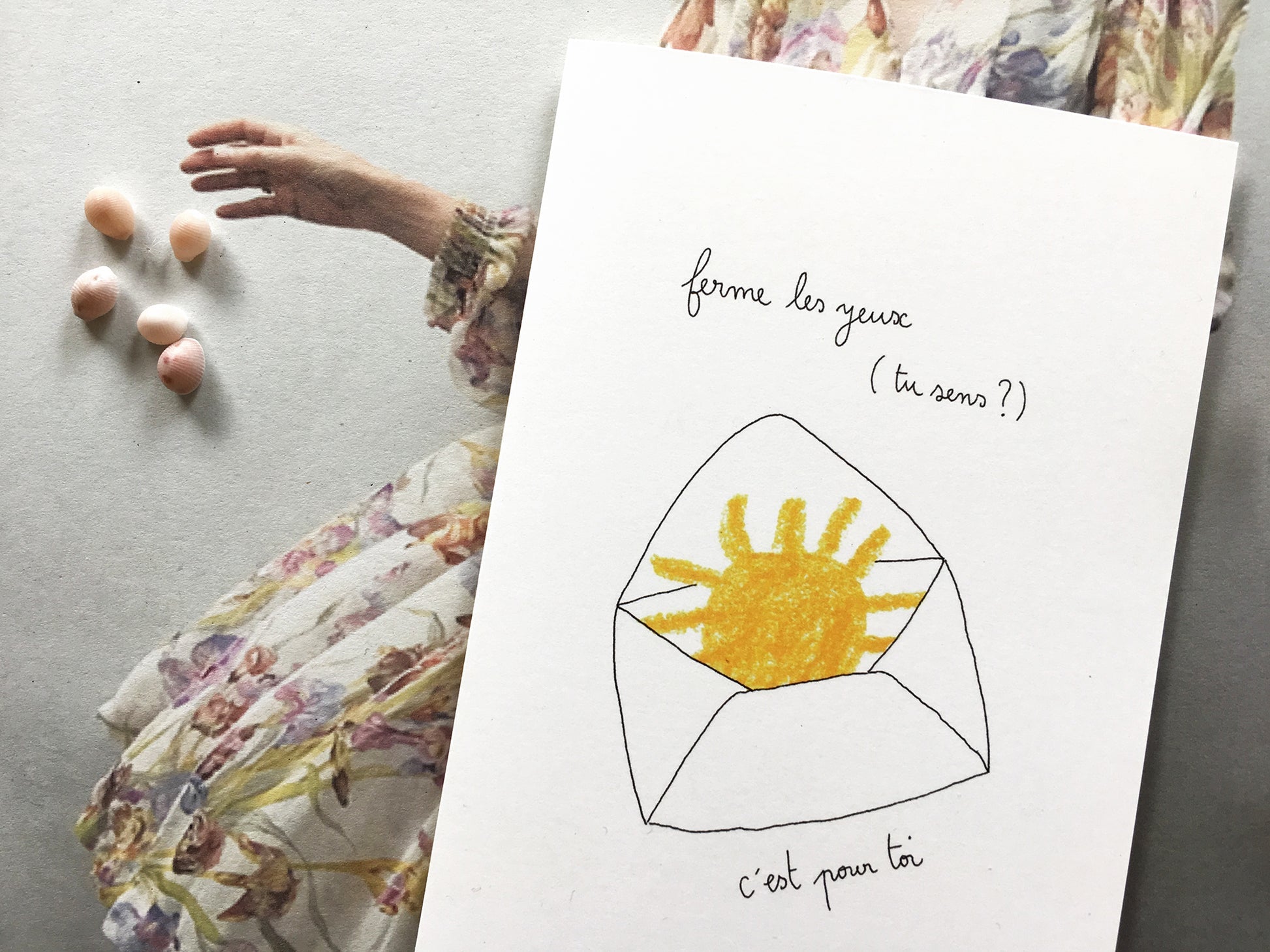 Carte "Ferme les yeux / Soleil"