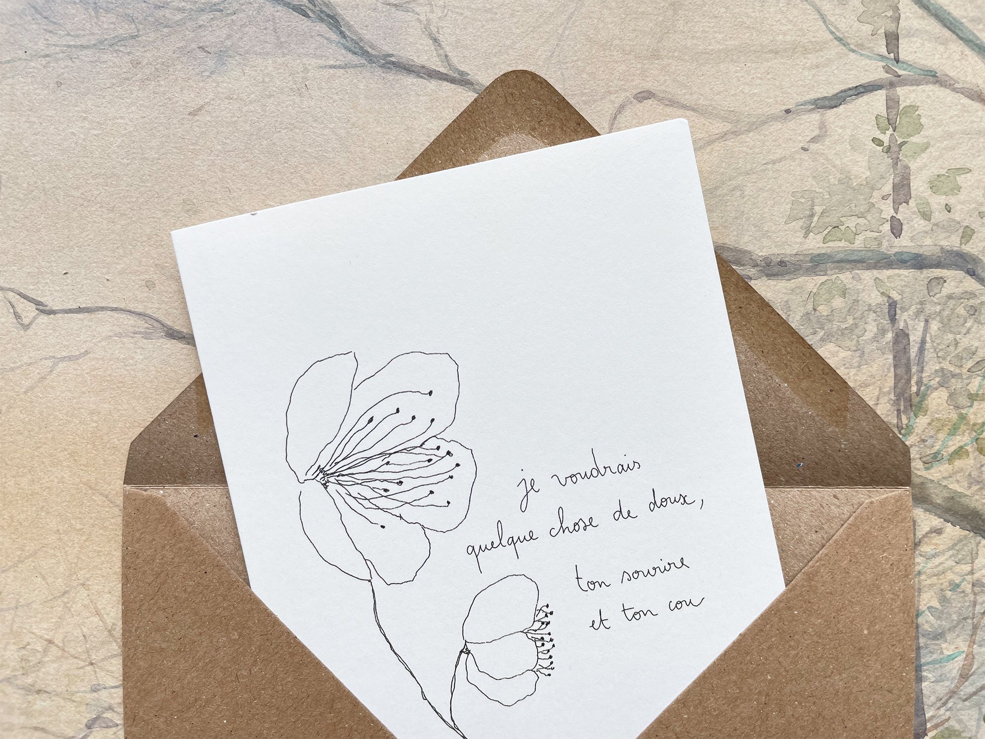Carte "Je voudrais quelque chose de doux…"