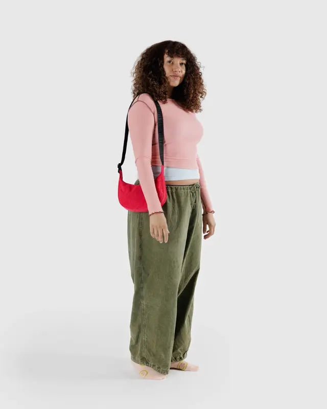 Sac Baggu Croissant  Chocolat plum - Petit