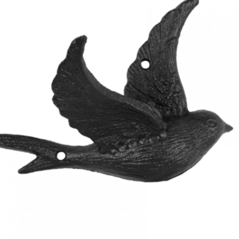 Crochet mural hirondelle – fonte noire