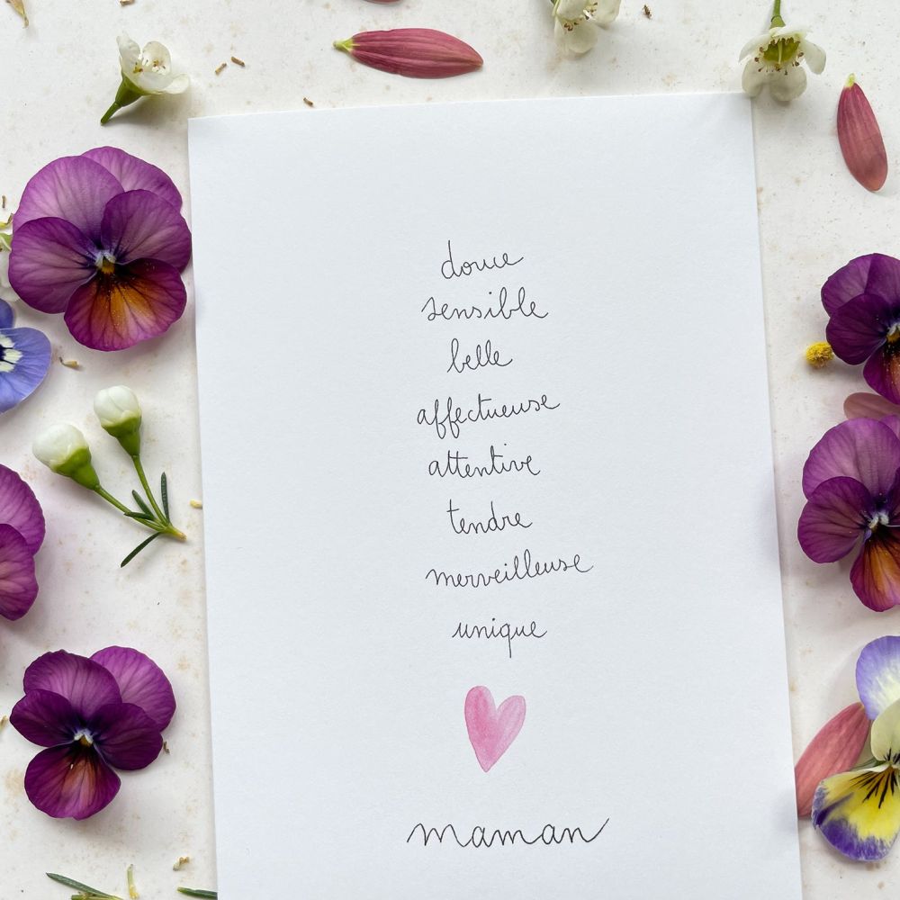 Carte "Douce sensible belle…MAMAN"