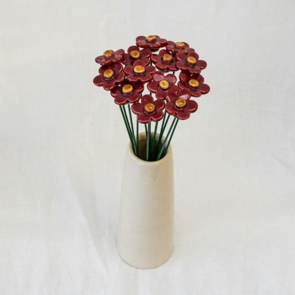 Fleur fraisier Ø 2,5 cm Rouge en céramique
