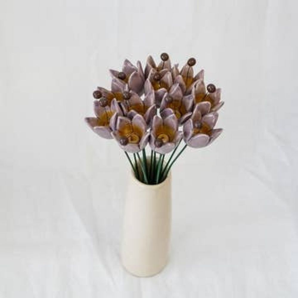 Tulipe Ø2,5x3,5cm Pourpre en céramique