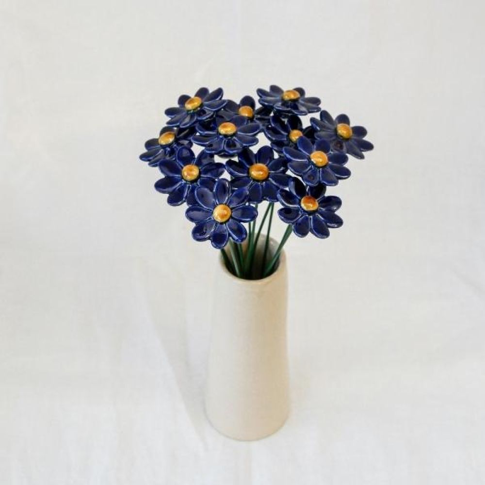 Marguerite Bleu foncé en céramique