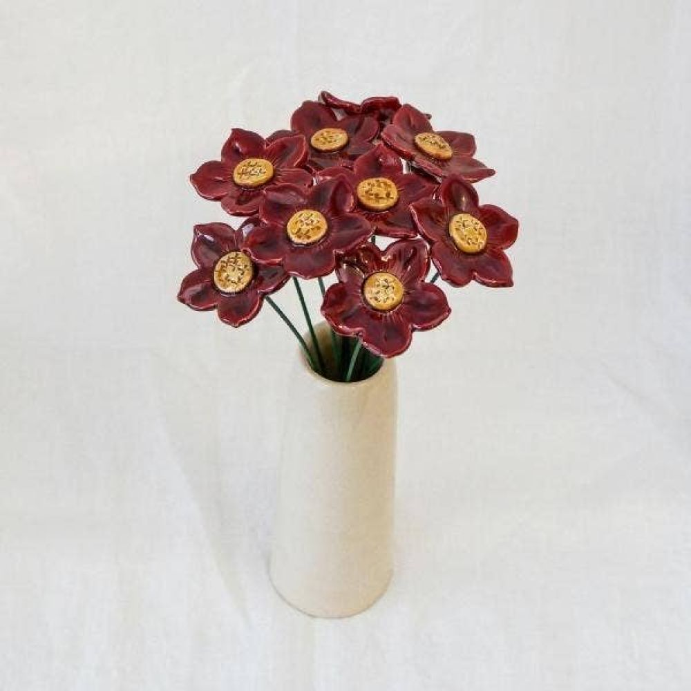 Pétunia Rouge en céramique