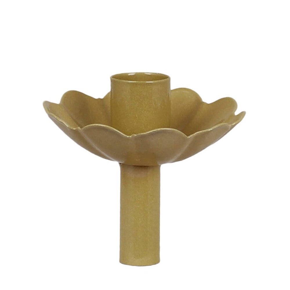 Bougeoir pour bouteille jaune