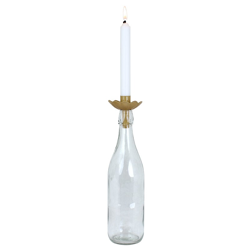 Bougeoir pour bouteille jaune